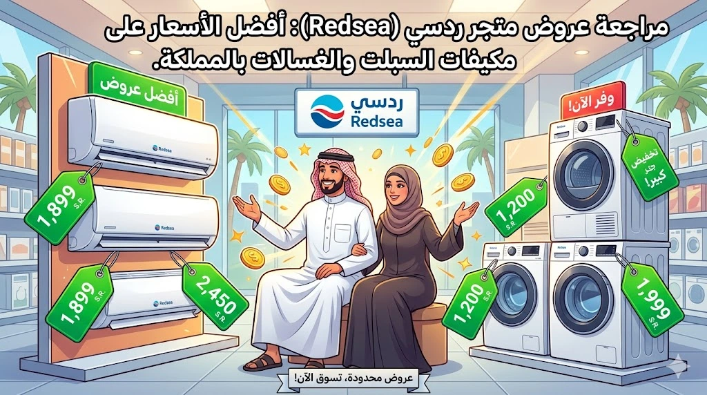 مراجعة عروض متجر ردسي (Redsea): أفضل الأسعار على مكيفات السبلت والغسالات بالمملكة.