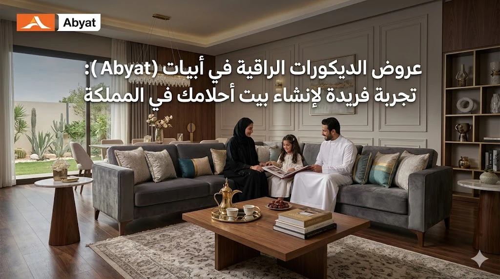 عروض الديكورات الراقية في أبيات (Abyat): تجربة فريدة لإنشاء بيت أحلامك في المملكة.