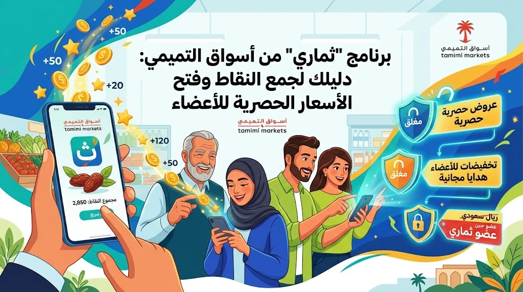 برنامج “ثماري” من أسواق التميمي: دليلك لجمع النقاط وفتح الأسعار الحصرية للأعضاء.